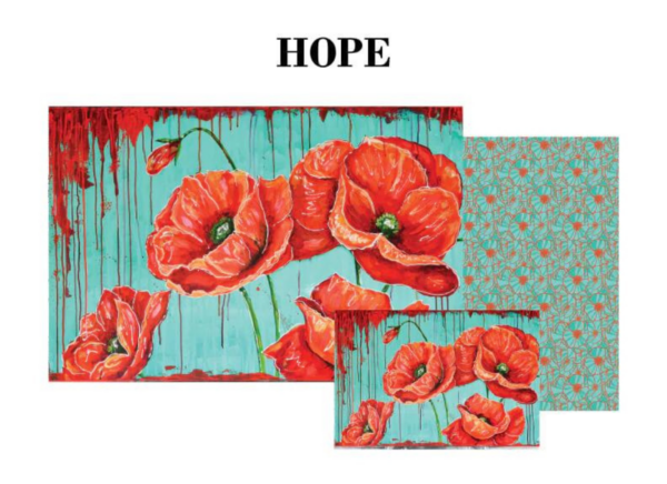 Декупажна хартия Hope and Poppy Pattern Art Pack комплект от 3 хартии