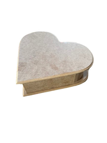 Кутия сърце с капак - заготовка 21 x 15 x 15 cm