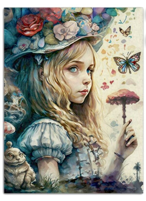 Декупажна хартия Alice in Wonderland and the Magic Mushrooms 43.20 х 58.42 см