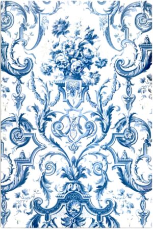 Декупажна хартия Vintage Floral Delft Blue White Elegant 50.80 х 76.20 см