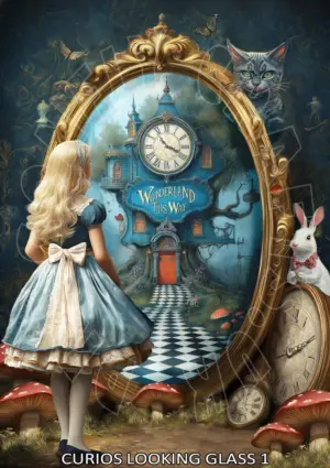 Декупажна хартия Curios looking glass 1 Rice Paper - A1