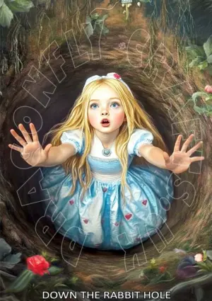 Декупажна хартия Down The Rabbit Hole Rice Paper - A2